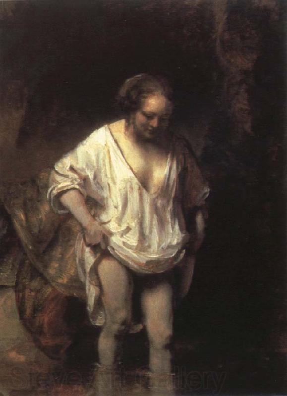Rembrandt van rijn woman bathing in a steam Spain oil painting art